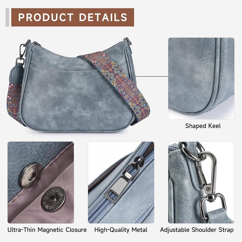 APHISON Trendy Leather Crossbody Purse with Adjustable Strap, Women's Shoulder Handbag - Image 5